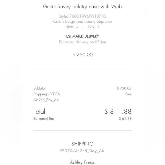 Gucci Savoy Toiletry Case With Web - Picture 6 of 6